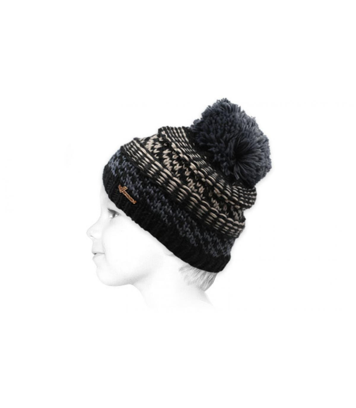 Kinder Bommelmütze Motiv Melvin Kids black Kinder Bommelmütze Motiv Melvin Kids black